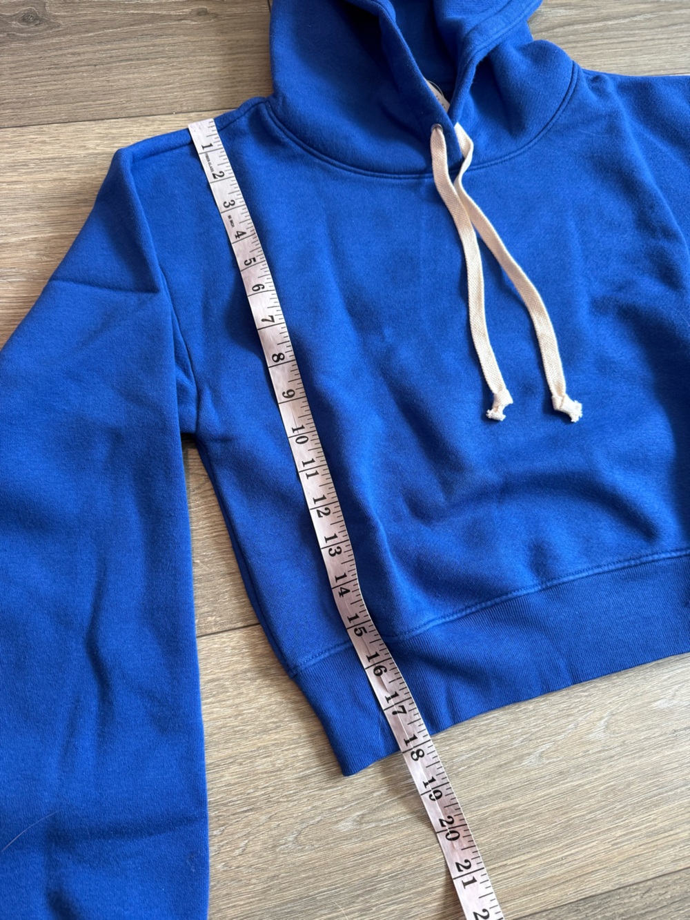 J.Crew Heritage fleece cropped hoodie in Harbor View NWT Small - Picture 3 of 11